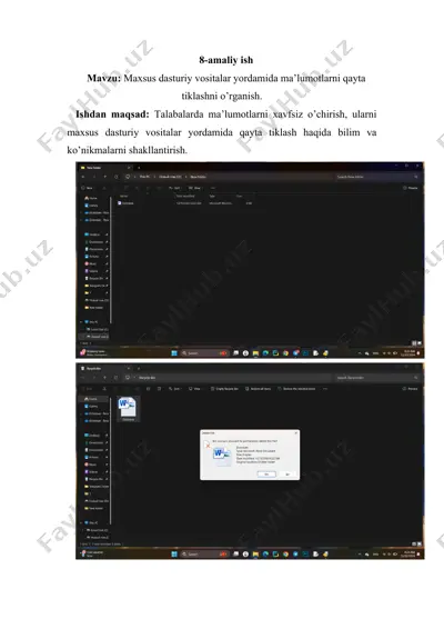 maxsus dasturiy vositalar yordamida ma’lumotlarni qayta tiklashni o’rganish — DOCX