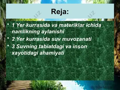 tabiatda suvning aylanishi — PPTX