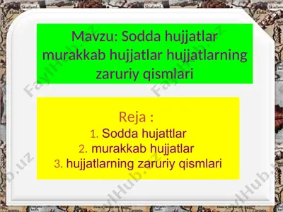 tashkiliy hujjatlar haqida tadqiqot — PPT