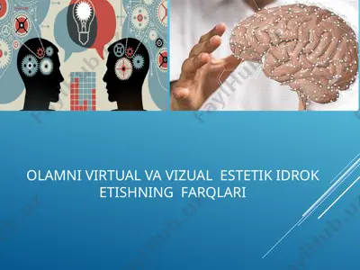 olamni virtual va vizual estetik idrok etishning farqlari — PPTX