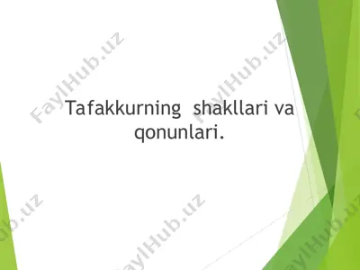 tafakkurning shakllari va qonunlari — PPT