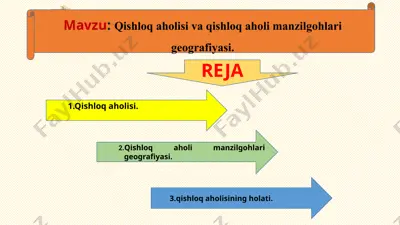 qishloq aholisi va qishloq aholi manzilgohlari geografiyasi — PPTX