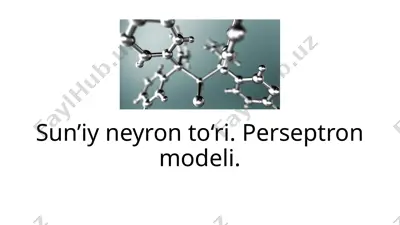 sun’iy neyron to‘ri. perseptron modeli — PPTX
