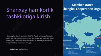 o'zbekiston va shht o'rtasidagi munosabatlar: tarix va rivojlanish — PPTX
