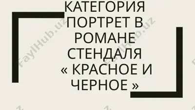 категория портрет в романе стендаля «красное и черное» — PPTX