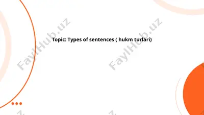 types of sentences (hukm turlari) — PPTX