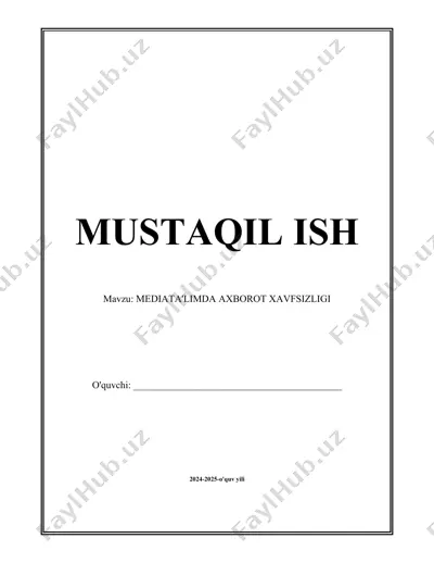 mediata'limda axborot xavfsizligi — DOCX