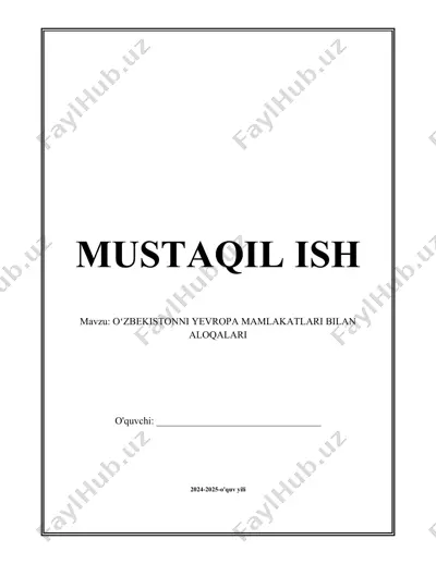 oʻzbekistonni yevropa mamlakatlari bilan aloqalari — DOCX