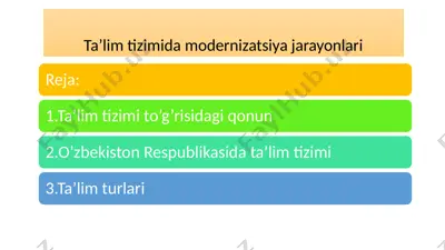ta’lim tizimida modernizatsiya jarayonlari — PPTX
