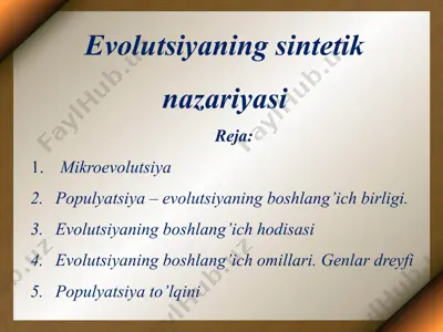 evolutsiyaning sintetik nazariyasi — PPTX