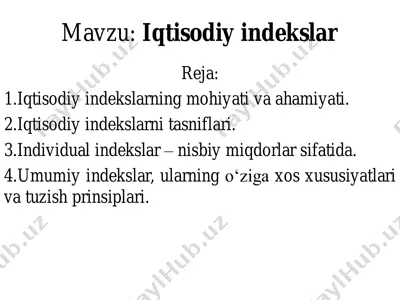 iqtisodiy indekslar — PDF