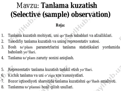 tanlama kuzatish — PDF