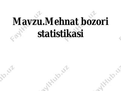 mehnat bozori statistikasi — PDF