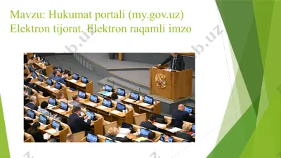 hukumat portali (my.gov.uz) elektron tijorat. elektron raqamli imzo — PPTX