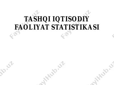 tashqi iqtisodiy faoliyat statistikasi — PDF
