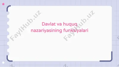 davlat va huquq nazariyasining funksiyalari — PPTX