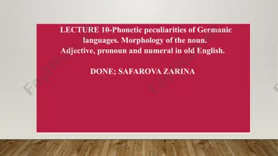 peculiarities of germanic languages — PPTX