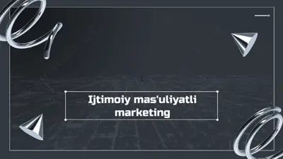 ijtimoiy mas'uliyatli marketing — PPTX