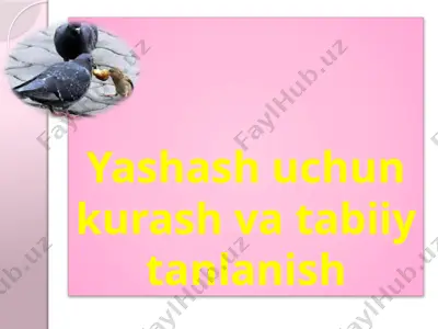 yashash uchun kurash va tabiiy tanlanish — PPTX