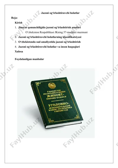 jazoni og‘irlashtiruvchi holatlar — DOCX