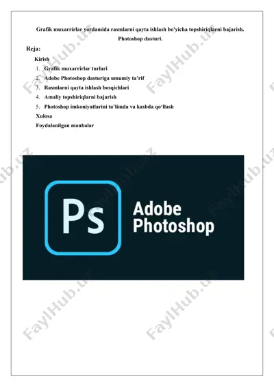 grafik muxarrirlar yordamida rasmlarni qayta ishlash — DOCX