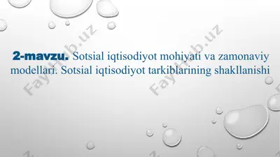 sotsial iqtisodiyot mohiyati va zamonaviy modellari — PPTX