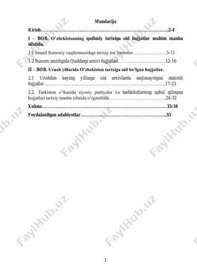 o'zbekistonning qadimiy tarixiga oid hujjatlar — PDF
