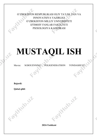 m.bouenning poligeneratsion yondashuvi — DOCX