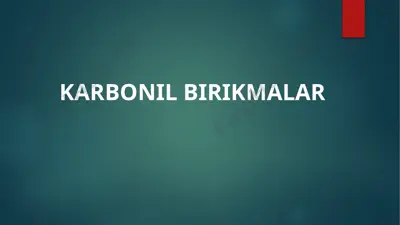 karbonil birikmalar — PPTX