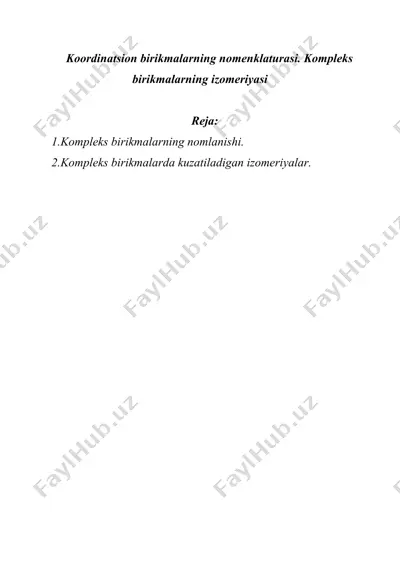 koordinatsion birikmalarning nomenklaturasi — DOC