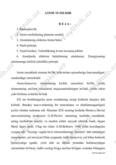 atom tuzilishi — DOCX