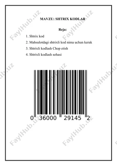 shtrix kodlar — DOCX
