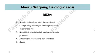 nutqning fiziologik asosi — PPTX