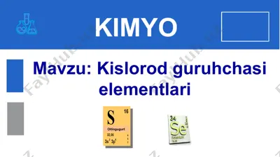 kislorod guruhchasi elementlari — PPT