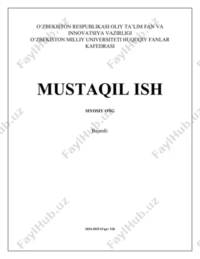siyosiy ong. mustaqil ish — DOCX