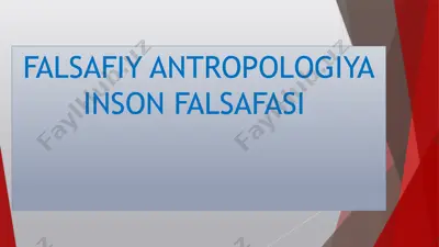 falsafiy antropologiya inson falsafasi — PPTX