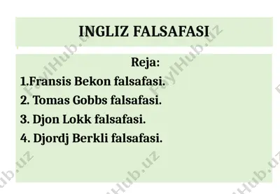 ingliz falsafasi — PPTX