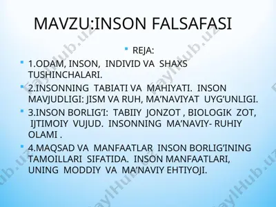inson falsafasi — PPT