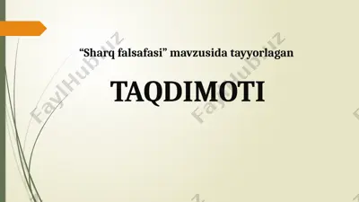 sharq falsafasi taqdimoti — PPTX