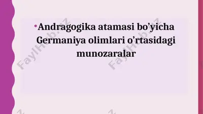 andragogika va kattalar ta'limi psixologiyasi — PPTX