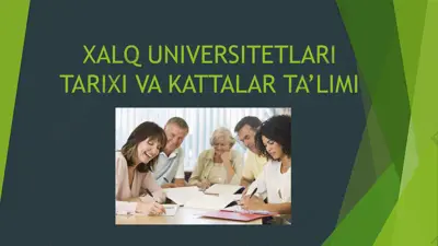 xalq universitetlari tarixi va kattalar ta’limi — PPTX