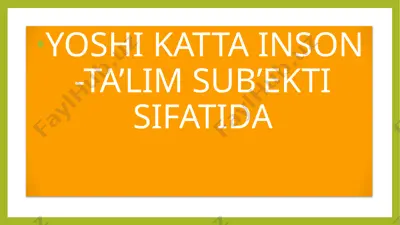 andragogika va kattalar ta'limi — PPTX