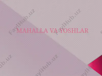 mahalla va yoshlarga oid ma'lumotlar — PPTX