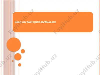 o'zbek xalq og'zaki badiiy ijodi — PPTX