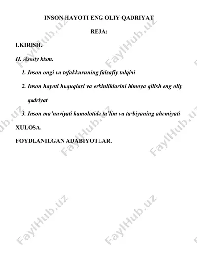 inson hayoti eng oliy qadriyat — DOC