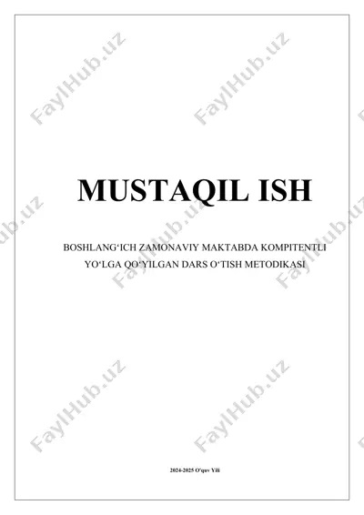 zamonaviy maktabda dars oʻtish metodikasi — DOCX