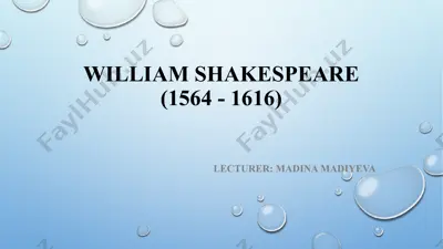 william shakespeare taqdimoti — PPTX