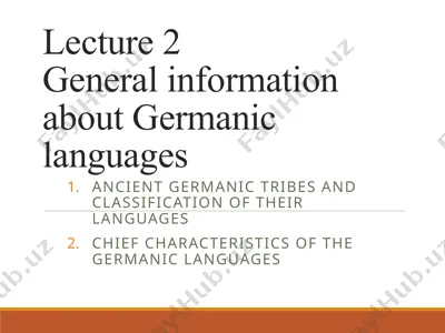 germanic languages overview — PPTX