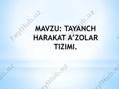 tayanch-harakat a'zolar tizimi uchun birinchi yordam — PPTX