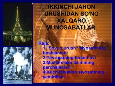 "ikkinchi jahon urushi tarixi: sovuq urush" — PPT